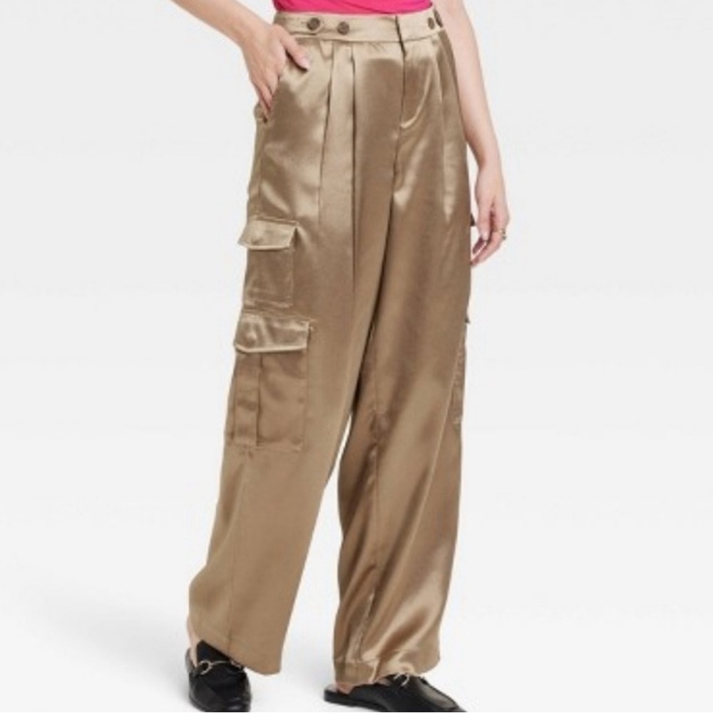 Satin cargo pants